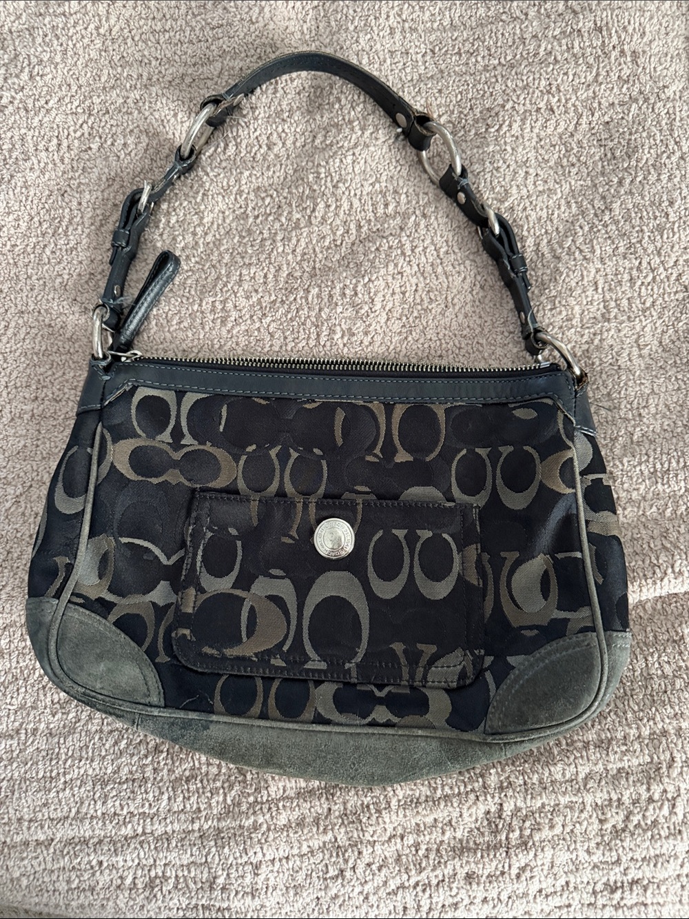 Vintage Coach Chelsea Optic Signature Demi Shoulder Bag